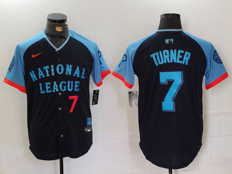 Men Philadelphia Phillies #7 Turner Blue All star 2024 Nike MLB Jersey style 4